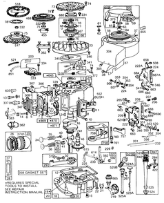 Cyl, Sump, Piston,controls Diagram and Parts List for 191705-5131-XX  Briggs and Stratton Engine